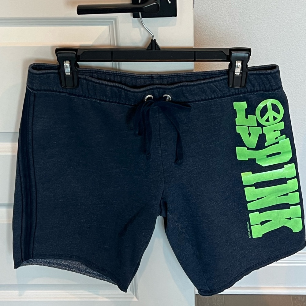 PINK Victoria's Secret Navy and Neon Green Shorts